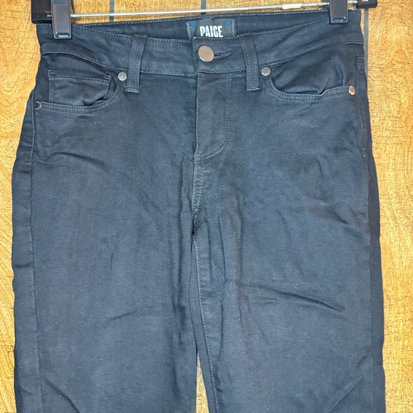 Paige Verdugo Crop Jeans in Black Distressed Size 26 - Picture 2 of 10